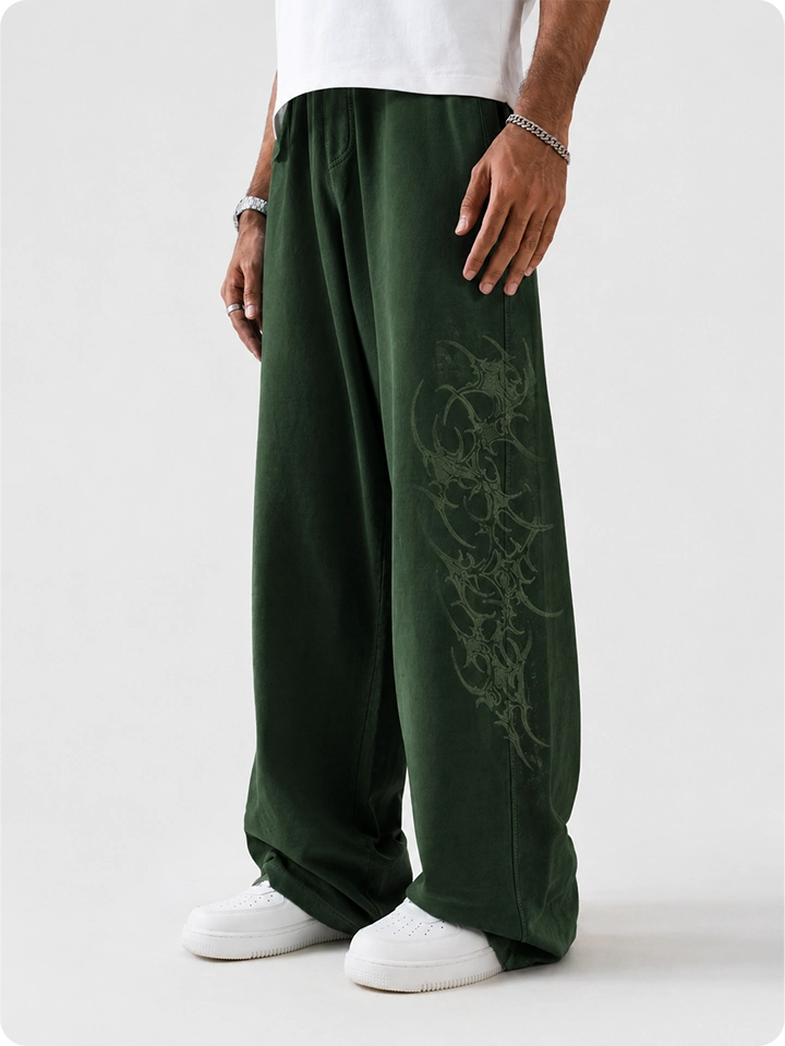 Green Printed Trouser